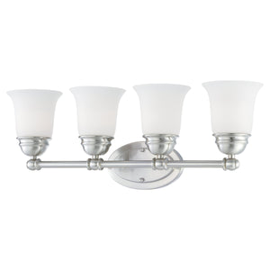 Thomas Lighting Bella Two Light Vanity Bar Brushed Metal Dome Glass Shades for Traditional Bathrooms 24.5 inches Nickel SL714478
