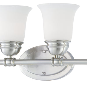 Thomas Lighting Bella Two Light Vanity Bar Brushed Metal Dome Glass Shades for Traditional Bathrooms 24.5 inches Nickel SL714478