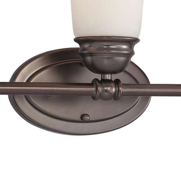 Thomas Lighting Bella Two Light Vanity Bar Brushed Metal Dome Glass Shades for Traditional Bathrooms 31 inches Bronze SL714515