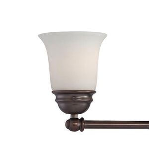 Thomas Lighting Bella Two Light Vanity Bar Brushed Metal Dome Glass Shades for Traditional Bathrooms 31 inches Bronze SL714515