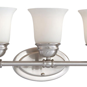 Thomas Lighting Bella Two Light Vanity Bar Brushed Metal Dome Glass Shades for Traditional Bathrooms 31 inches Nickel SL714578