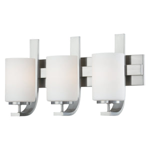 Thomas Lighting Pendenza Brushed Nickel Wall Sconce with Fabric Glass Shade for Bedroom Hallway 3-Light SL715378