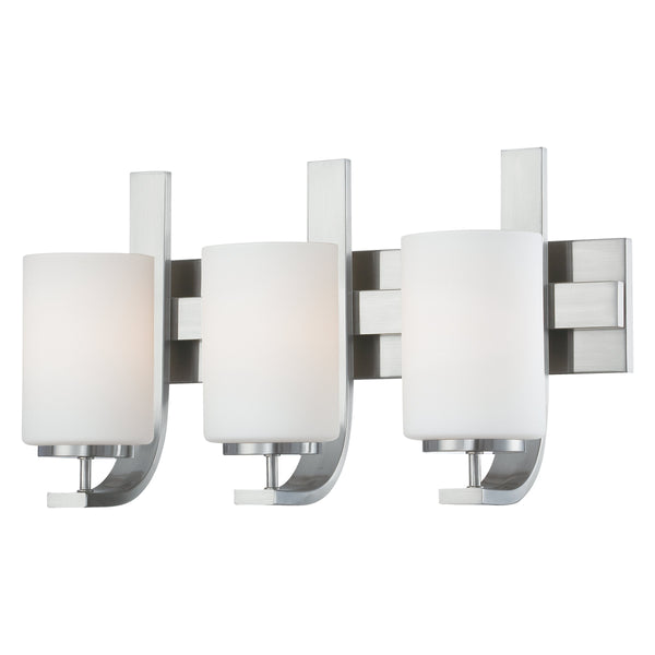 Thomas Lighting Pendenza Brushed Nickel Wall Sconce with Fabric Glass Shade for Bedroom Hallway 3-Light SL715378