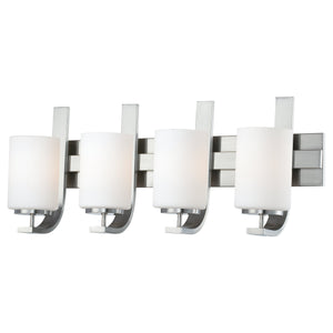 Thomas Lighting Pendenza Brushed Nickel Wall Sconce with Fabric Glass Shade for Bedroom Hallway 4-Light SL715478