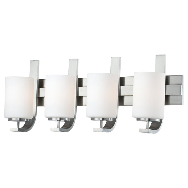 Thomas Lighting Pendenza Brushed Nickel Wall Sconce with Fabric Glass Shade for Bedroom Hallway 4-Light SL715478