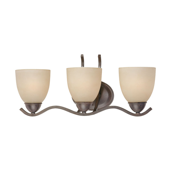 Thomas Lighting Triton Three Light Wall Sconce with Bell Glass Shades for Hallway or Dining Room Bronze 21 inches SL717322