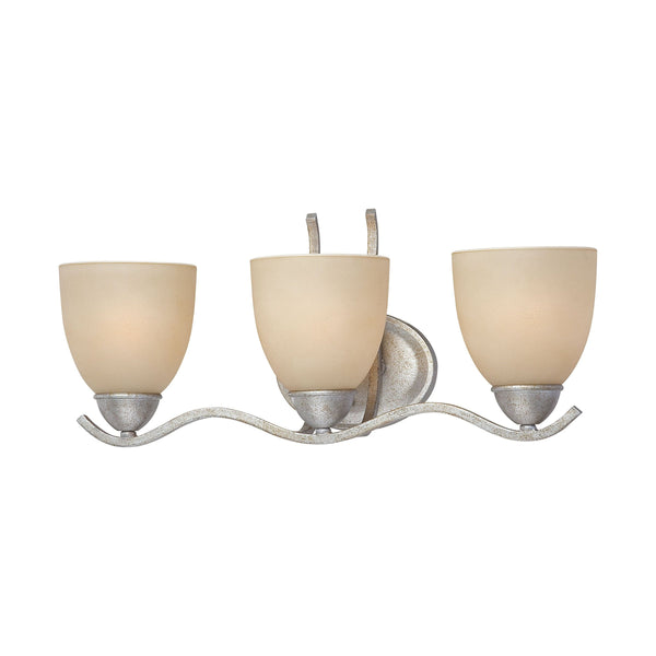 Thomas Lighting Triton Three Light Wall Sconce with Bell Glass Shades for Hallway or Dining Room Silver 21 inches SL717372