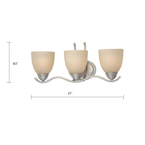 Thomas Lighting Triton Three Light Wall Sconce with Bell Glass Shades for Hallway or Dining Room Silver 21 inches SL717372