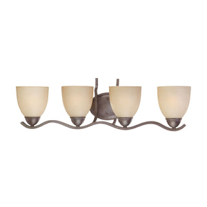 Thomas Lighting Triton Three Light Wall Sconce with Bell Glass Shades for Hallway or Dining Room Bronze 29 inches SL717422
