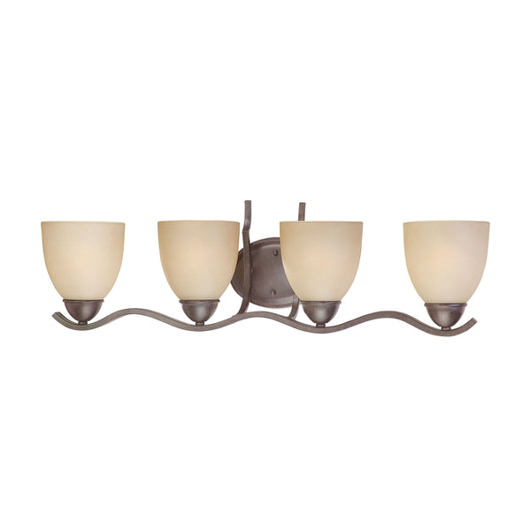 Thomas Lighting Triton Three Light Wall Sconce with Bell Glass Shades for Hallway or Dining Room Bronze 29 inches SL717422