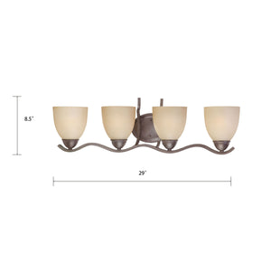 Thomas Lighting Triton Three Light Wall Sconce with Bell Glass Shades for Hallway or Dining Room Bronze 29 inches SL717422