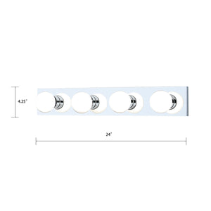 Thomas Lighting Vanity Strip Three Light Hollywood Style Bar with Polished Metal Finish for Bathrooms 24 inches Chrome SL74024