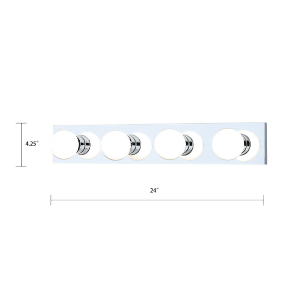 Thomas Lighting Vanity Strip Three Light Hollywood Style Bar with Polished Metal Finish for Bathrooms 24 inches Chrome SL74024