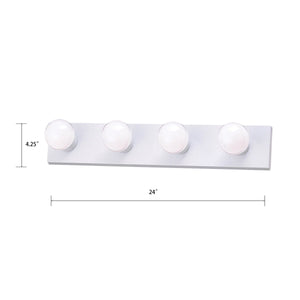 Thomas Lighting Vanity Strip Three Light Hollywood Style Bar with Polished Metal Finish for Bathrooms 24 inches White SL74028
