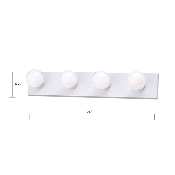 Thomas Lighting Vanity Strip Three Light Hollywood Style Bar with Polished Metal Finish for Bathrooms 24 inches White SL74028