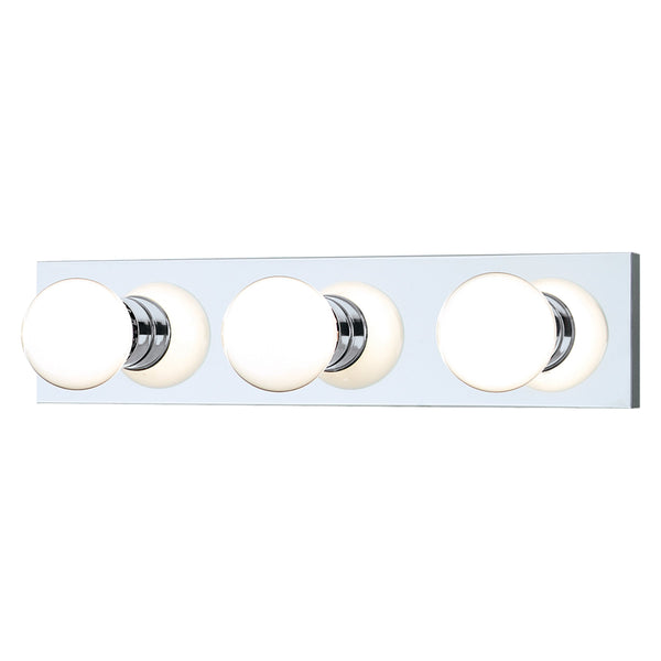 Thomas Lighting Vanity Strip Three Light Hollywood Style Bar with Polished Metal Finish for Bathrooms 18 inches Chrome SL74134