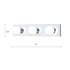 Thomas Lighting Vanity Strip Three Light Hollywood Style Bar with Polished Metal Finish for Bathrooms 18 inches Chrome SL74134