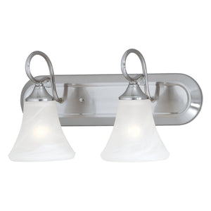 Thomas Lighting Elipse Two Light Vanity Fixture with Frosted Tulip Shades for Bath and Powder Room Nickel 18 inches SL744278