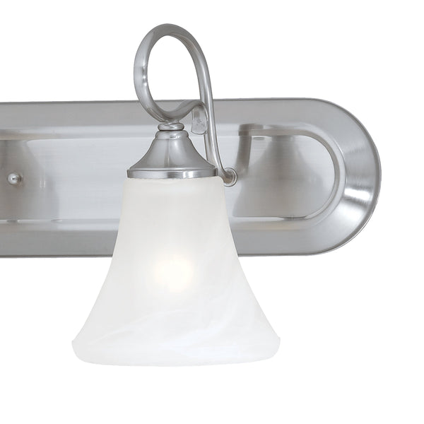 Thomas Lighting Elipse Two Light Vanity Fixture with Frosted Tulip Shades for Bath and Powder Room Nickel 18 inches SL744278