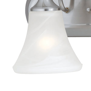 Thomas Lighting Elipse Two Light Vanity Fixture with Frosted Tulip Shades for Bath and Powder Room Nickel 18 inches SL744278