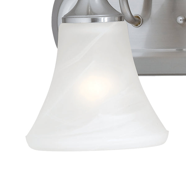 Thomas Lighting Elipse Two Light Vanity Fixture with Frosted Tulip Shades for Bath and Powder Room Nickel 18 inches SL744278