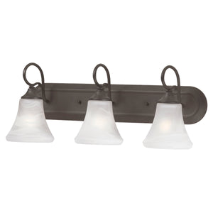 Thomas Lighting Elipse Two Light Vanity Fixture with Frosted Tulip Shades for Bath and Powder Room Bronze 24 inches SL744363