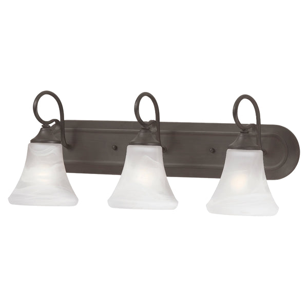 Thomas Lighting Elipse Two Light Vanity Fixture with Frosted Tulip Shades for Bath and Powder Room Bronze 24 inches SL744363
