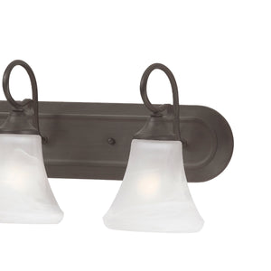 Thomas Lighting Elipse Two Light Vanity Fixture with Frosted Tulip Shades for Bath and Powder Room Bronze 24 inches SL744363