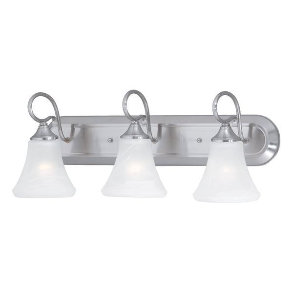 Thomas Lighting Elipse Two Light Vanity Fixture with Frosted Tulip Shades for Bath and Powder Room Nickel 24 inches SL744378