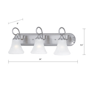 Thomas Lighting Elipse Two Light Vanity Fixture with Frosted Tulip Shades for Bath and Powder Room Nickel 24 inches SL744378