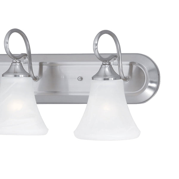 Thomas Lighting Elipse Two Light Vanity Fixture with Frosted Tulip Shades for Bath and Powder Room Nickel 24 inches SL744378