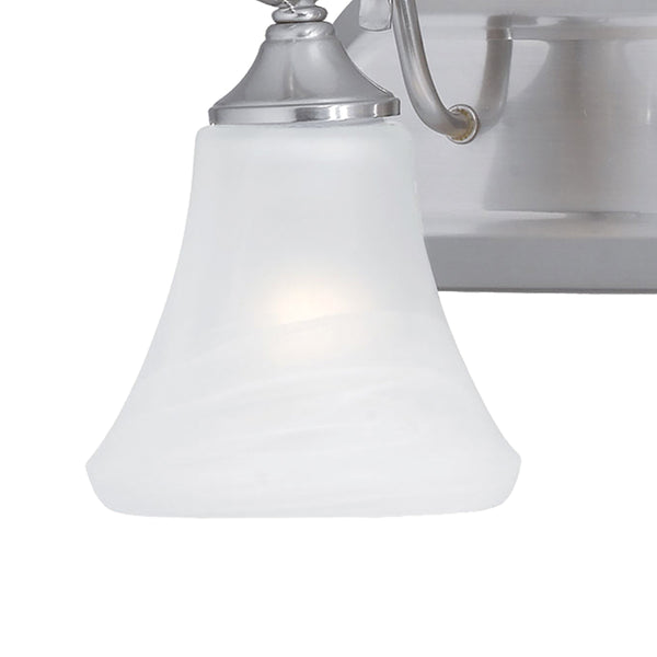 Thomas Lighting Elipse Two Light Vanity Fixture with Frosted Tulip Shades for Bath and Powder Room Nickel 24 inches SL744378