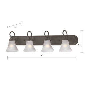 Thomas Lighting Elipse Two Light Vanity Fixture with Frosted Tulip Shades for Bath and Powder Room Bronze 36 inches SL744463