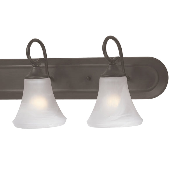 Thomas Lighting Elipse Two Light Vanity Fixture with Frosted Tulip Shades for Bath and Powder Room Bronze 36 inches SL744463