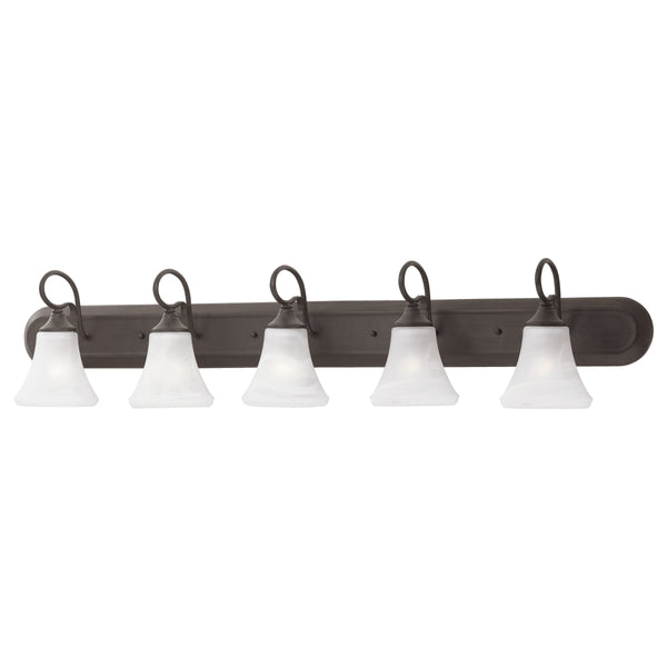 Thomas Lighting Elipse Two Light Vanity Fixture with Frosted Tulip Shades for Bath and Powder Room Bronze 48 inches SL744563