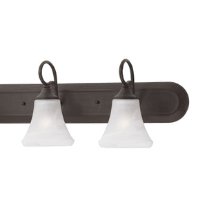 Thomas Lighting Elipse Two Light Vanity Fixture with Frosted Tulip Shades for Bath and Powder Room Bronze 48 inches SL744563