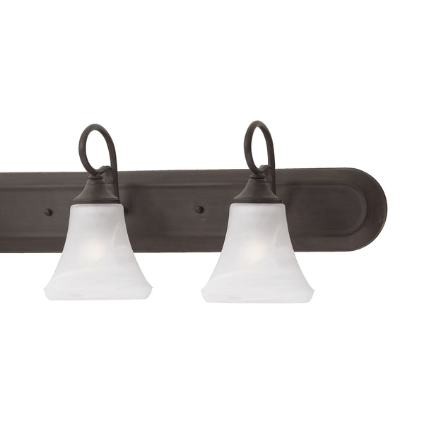 Thomas Lighting Elipse Two Light Vanity Fixture with Frosted Tulip Shades for Bath and Powder Room Bronze 48 inches SL744563
