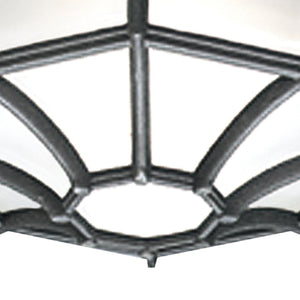 Thomas Lighting Cirque Geometric Outdoor Flush Mount Matte Black Metal Frosted Glass Entryway Light SL7457
