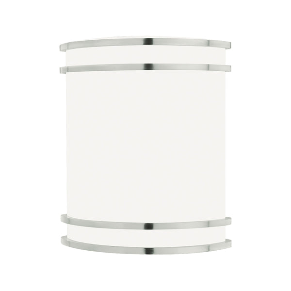 Thomas Lighting Parallel Brushed Nickel Wall Sconce with White Glass Shade for Modern Bath or Hallway SL746078