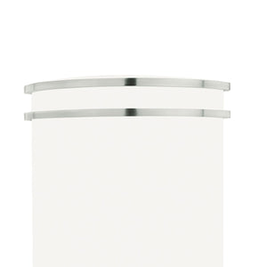 Thomas Lighting Parallel Brushed Nickel Wall Sconce with White Glass Shade for Modern Bath or Hallway SL746078