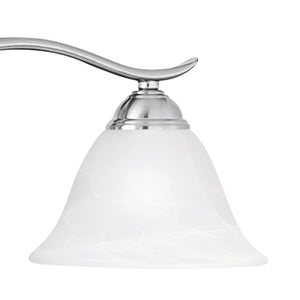 Thomas Lighting Prestige Alabaster Glass Tulip Shade Vanity Light Brushed Metal Bathroom Fixture Nickel 36 inches Wide 4-Light Vanity Light SL748478