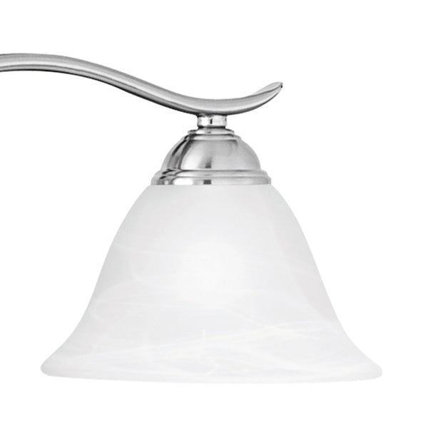 Thomas Lighting Prestige Alabaster Glass Tulip Shade Vanity Light Brushed Metal Bathroom Fixture Nickel 36 inches Wide 4-Light Vanity Light SL748478