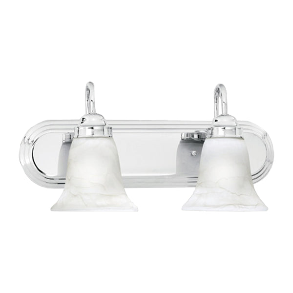 Thomas Lighting Homestead Two Light Chrome Vanity Fixture with Tulip Smoked Glass Shades Bathroom SL75824