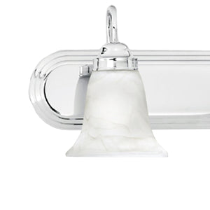 Thomas Lighting Homestead Two Light Chrome Vanity Fixture with Tulip Smoked Glass Shades Bathroom SL75824