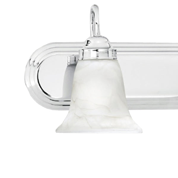 Thomas Lighting Homestead Two Light Chrome Vanity Fixture with Tulip Smoked Glass Shades Bathroom SL75824