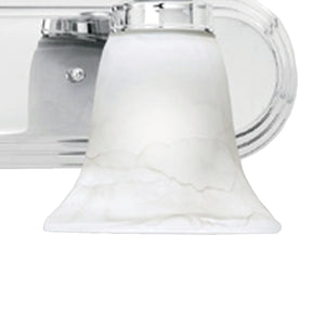 Thomas Lighting Homestead Two Light Chrome Vanity Fixture with Tulip Smoked Glass Shades Bathroom SL75824