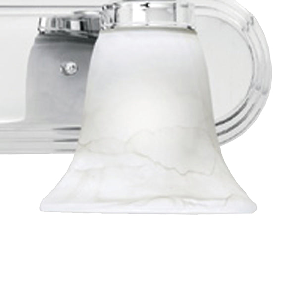 Thomas Lighting Homestead Two Light Chrome Vanity Fixture with Tulip Smoked Glass Shades Bathroom SL75824
