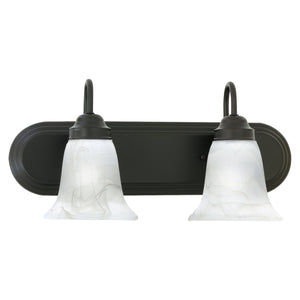 Thomas Lighting Homestead Two Light Vanity Fixture Smoked Glass Shades Bronze Bathroom Wall Mount SL758263