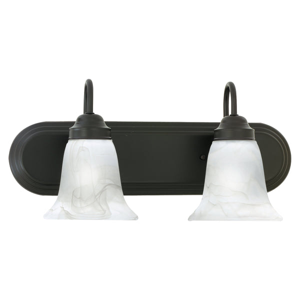 Thomas Lighting Homestead Two Light Vanity Fixture Smoked Glass Shades Bronze Bathroom Wall Mount SL758263