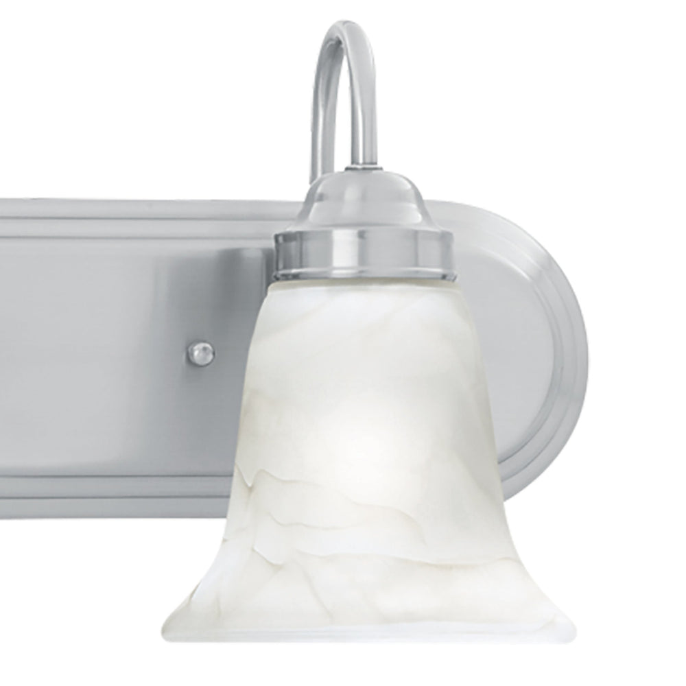 Thomas Lighting Homestead Two Light Vanity Fixture Brushed Nickel Tulip Glass Shades Bath Wall SL758278